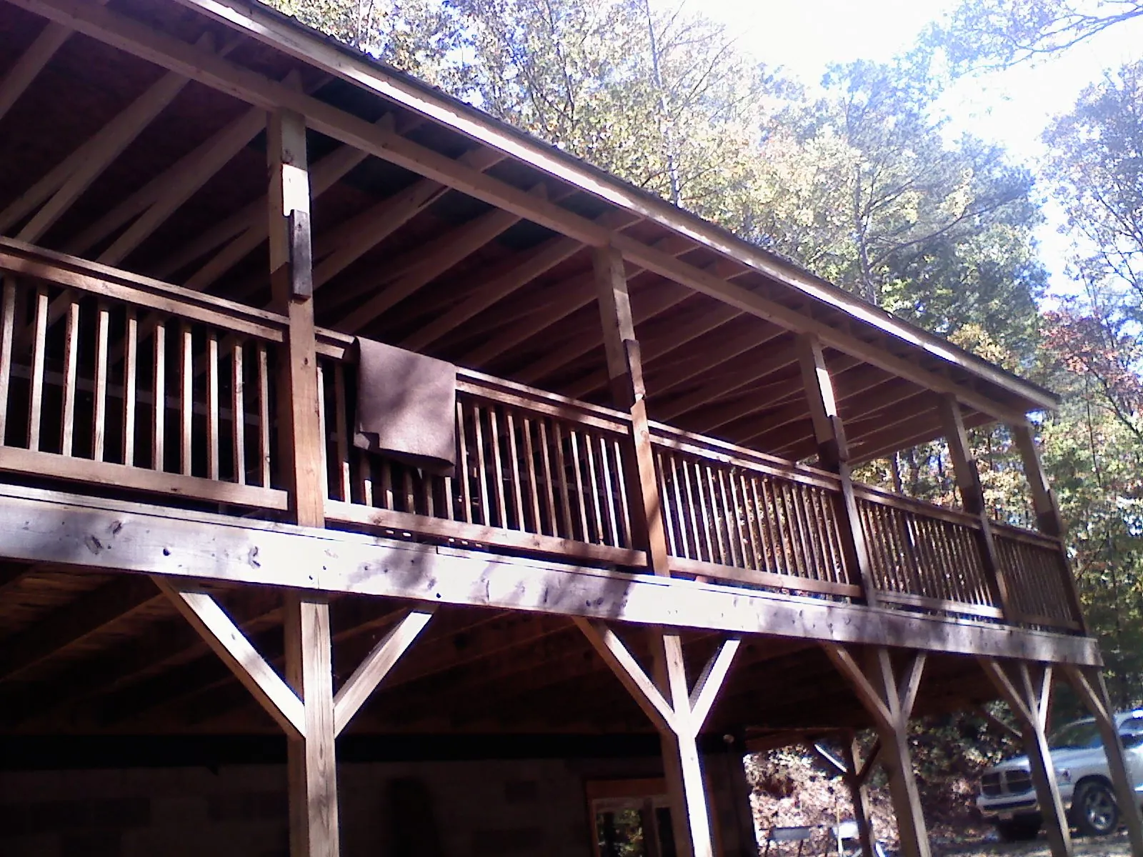 Timber framing under a new elevated porch and deck — Roof Leak Repair in Tallassee by Roofing Brothers